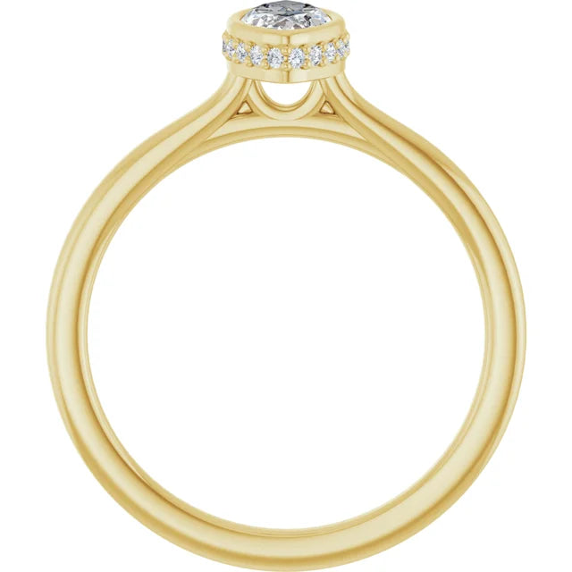 14K White Gold 0.96 CTW Marquise-Cut Lab Grown Diamond Hidden Halo Engagement Ring