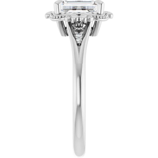 14K White Gold 1.01 CTW Emerald Halo Lab Grown Diamond Engagement Ring- Paul's Jewelers Milwaukee