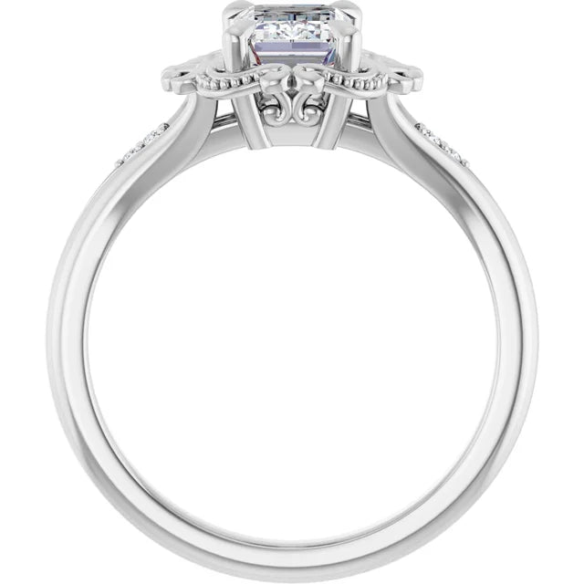 14K White Gold 1.01 CTW Emerald Halo Lab Grown Diamond Engagement Ring- Paul's Jewelers Milwaukee