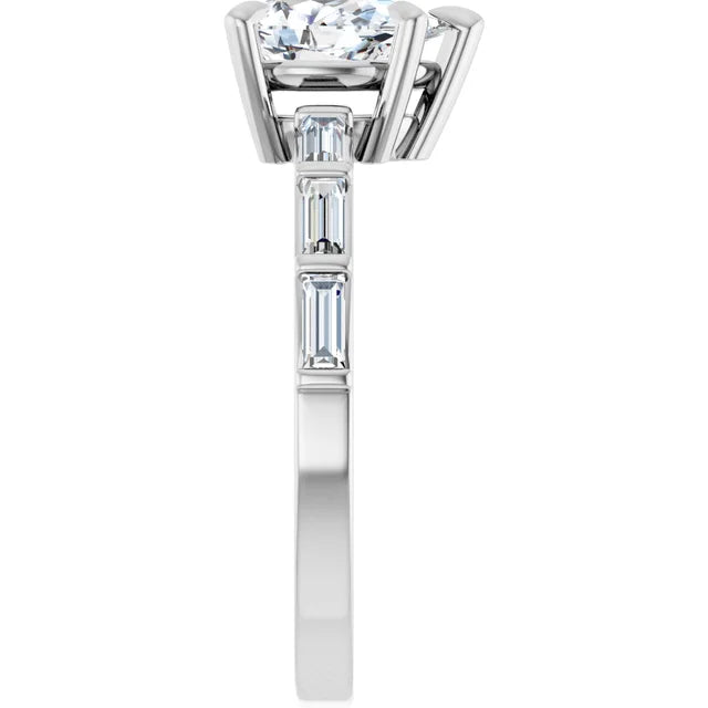 14K White Gold 1.05 CTW Pear Lab Grown Diamond Engagement Ring with Channel Set Band- Paul's Jewelers Milwaukee