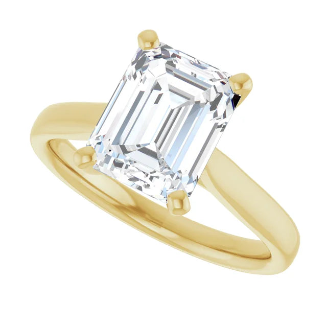 14K White Gold 1.07 CTW Emerald Solitaire Lab Grown Diamond Engagement Ring-Pauls Jewelers