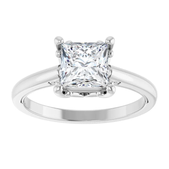 14K White Gold 1.45 CTW Princess Solitaire Lab Grown Diamond Engagement Ring- Paul's Jewelers Milwaukee