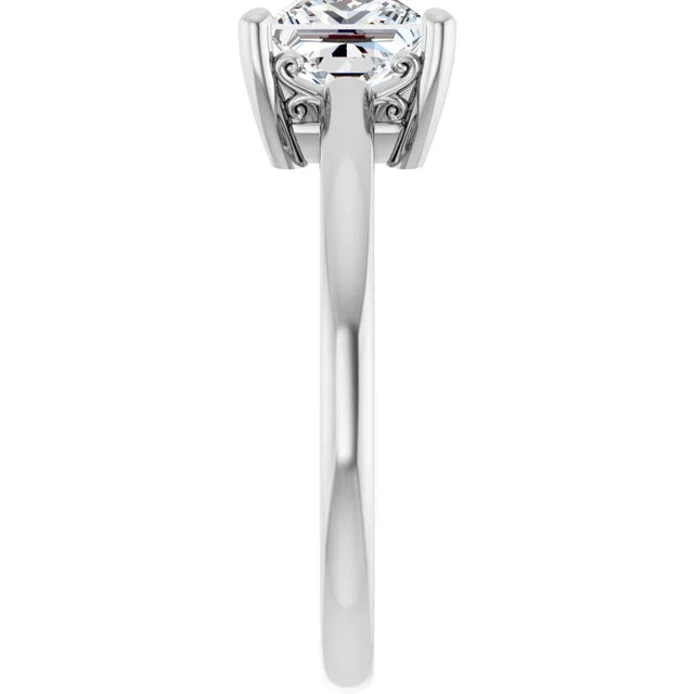 14K White Gold 1.45 CTW Princess Solitaire Lab Grown Diamond Engagement Ring- Paul's Jewelers Milwaukee