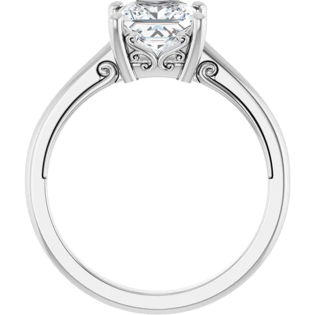 14K White Gold 1.45 CTW Princess Solitaire Lab Grown Diamond Engagement Ring- Paul's Jewelers Milwaukee