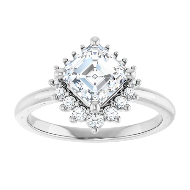 14K White Gold 1.46 CTW Asscher Solitaire Lab Grown Diamond Engagement Ring- Paul's Jewelers Milwaukee