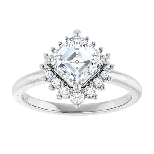 14K White Gold 1.46 CTW Asscher Solitaire Lab Grown Diamond Engagement Ring- Paul's Jewelers Milwaukee