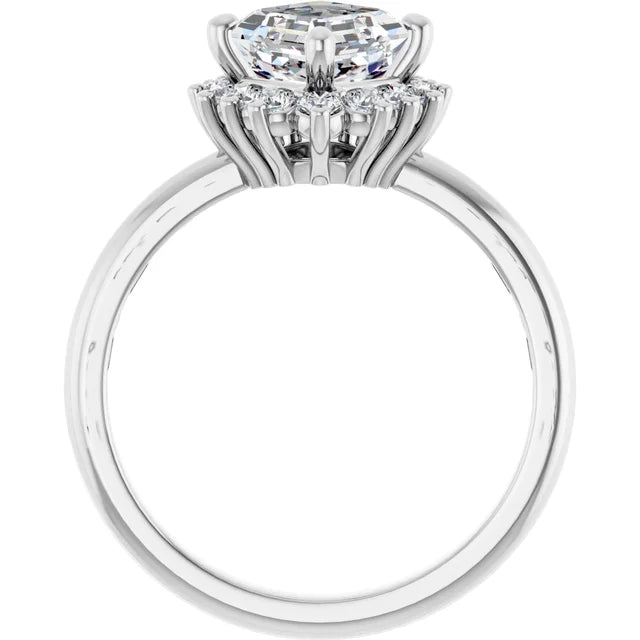 14K White Gold 1.46 CTW Asscher Solitaire Lab Grown Diamond Engagement Ring- Paul's Jewelers Milwaukee
