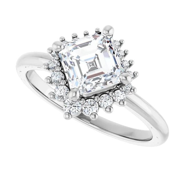 14K White Gold 1.46 CTW Asscher Solitaire Lab Grown Diamond Engagement Ring- Paul's Jewelers Milwaukee