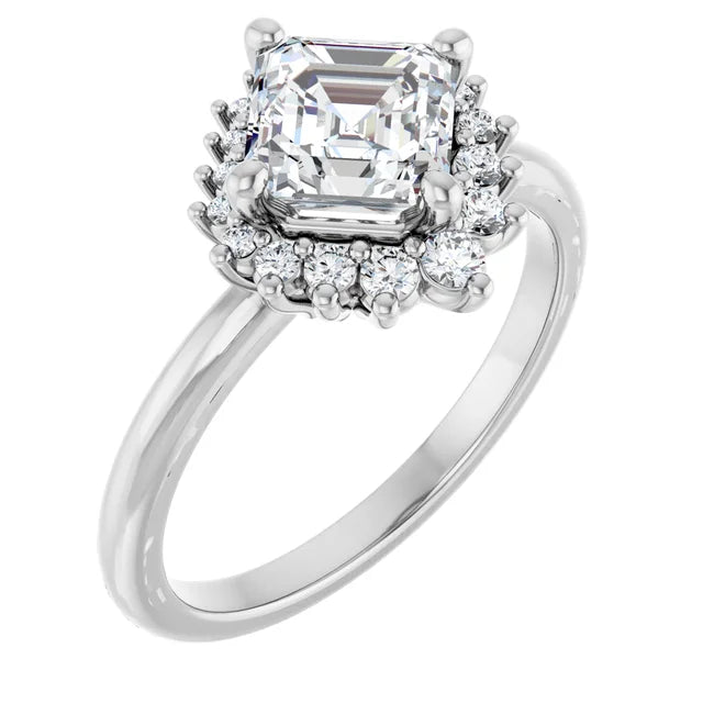 14K White Gold 1.46 CTW Asscher Solitaire Lab Grown Diamond Engagement Ring- Paul's Jewelers Milwaukee