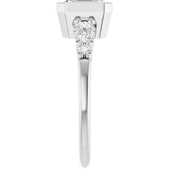 14K White Gold 1.55 CTW Emerald Solitaire Lab Grown Diamond Engagement Ring- Paul's Jewelers Milwaukee