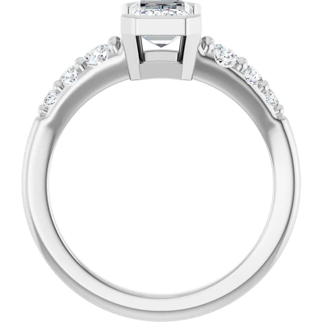 14K White Gold 1.55 CTW Emerald Solitaire Lab Grown Diamond Engagement Ring- Paul's Jewelers Milwaukee