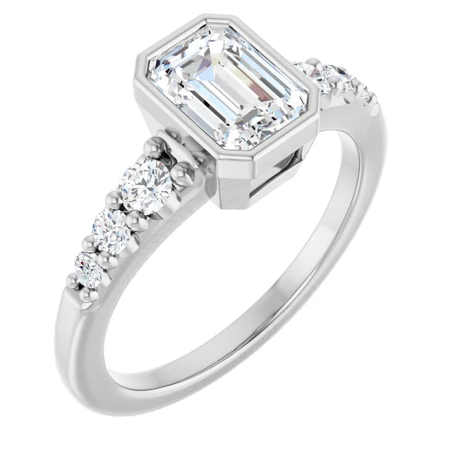 14K White Gold 1.55 CTW Emerald Solitaire Lab Grown Diamond Engagement Ring- Paul's Jewelers Milwaukee
