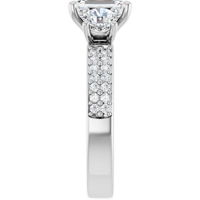 14K White Gold 1.71 CTW Emerald Halo Lab Grown Diamond Engagement Ring- Paul's Jewelers Milwaukee