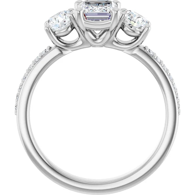14K White Gold 1.71 CTW Emerald Halo Lab Grown Diamond Engagement Ring- Paul's Jewelers Milwaukee