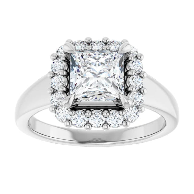 14K White Gold 1.74 CTW Princess Halo Lab Grown Diamond Engagement Ring- Paul's Jewelers Milwaukee