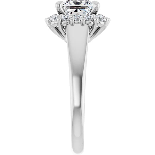 14K White Gold 1.74 CTW Princess Halo Lab Grown Diamond Engagement Ring- Paul's Jewelers Milwaukee