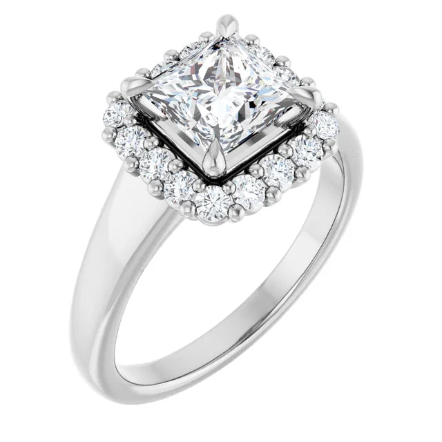 14K White Gold 1.74 CTW Princess Halo Lab Grown Diamond Engagement Ring- Paul's Jewelers Milwaukee