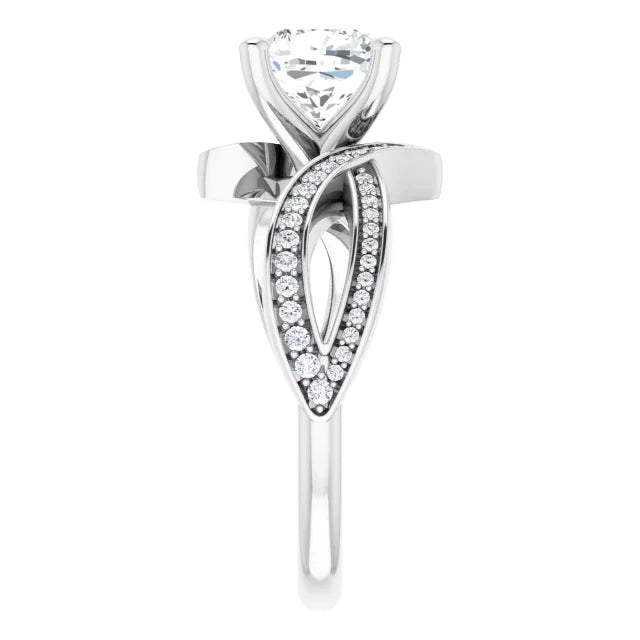 14K White Gold 1.78 CTW Cushion Lab Grown Diamond Engagement Ring with Solitaire and Pavé Band- Paul's Jewelers Milwaukee