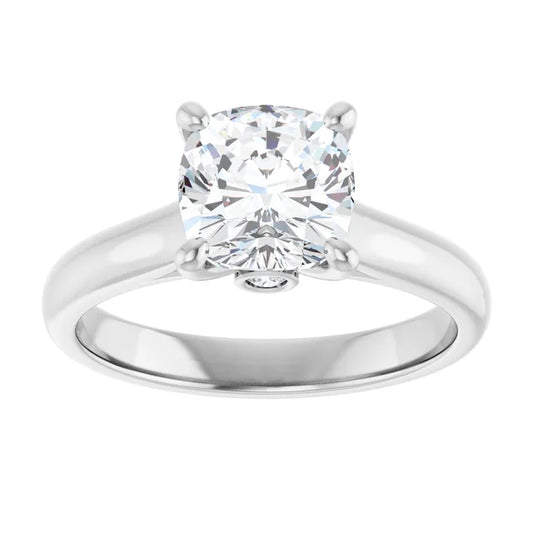 14K White Gold 1.91 CTW Cushion Solitaire Lab Grown Diamond Engagement Ring- Paul's Jewelers Milwaukee