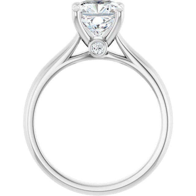 14K White Gold 1.91 CTW Cushion Solitaire Lab Grown Diamond Engagement Ring- Paul's Jewelers Milwaukee