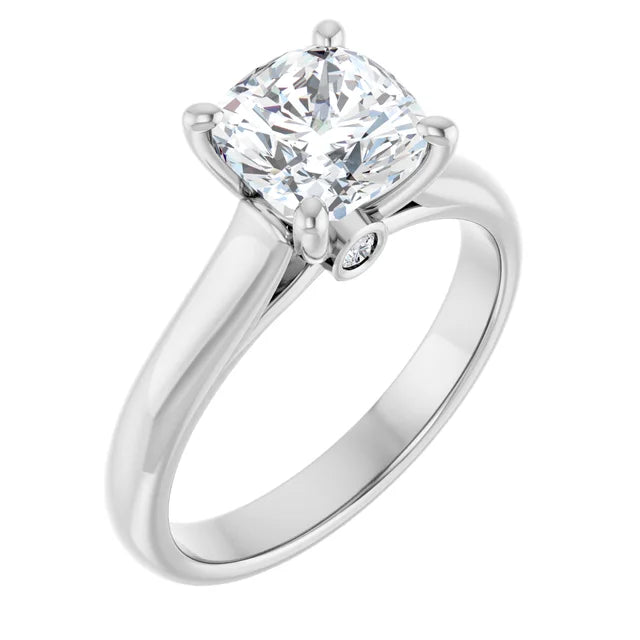 14K White Gold 1.91 CTW Cushion Solitaire Lab Grown Diamond Engagement Ring- Paul's Jewelers Milwaukee