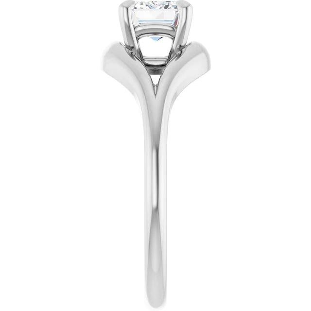 14K White Gold 1.93 CTW Emerald-Cut Lab Grown Diamond Three Stone Engagement Ring- Paul's Jewelers Milwaukee
