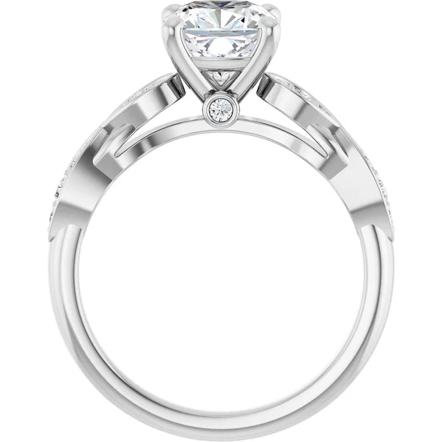 14K White Gold 2.01 CTW Cushion Vintage Inspired Lab Grown Diamond Engagement Ring- Paul's Jewelers Milwaukee