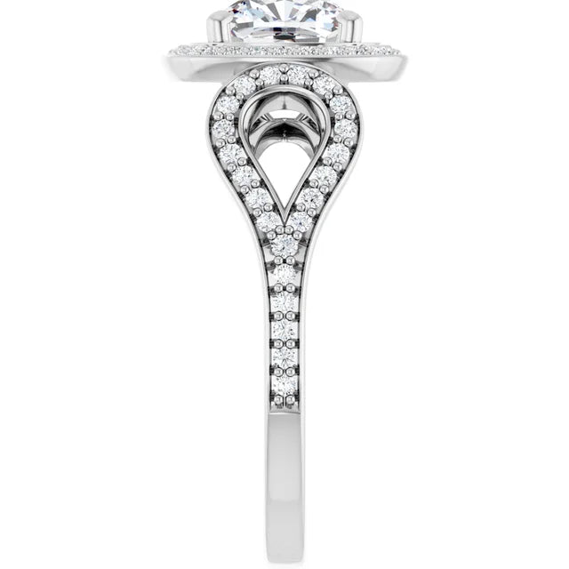 14K White Gold 2.12 CTW Cushion Halo Lab Grown Diamond Engagement Ring- Paul's Jewelers Milwaukee