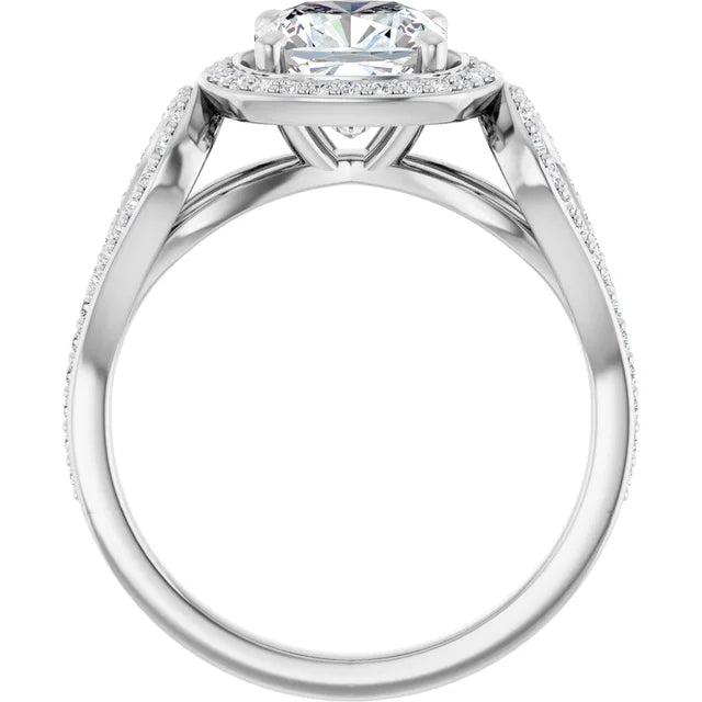 14K White Gold 2.12 CTW Cushion Halo Lab Grown Diamond Engagement Ring- Paul's Jewelers Milwaukee