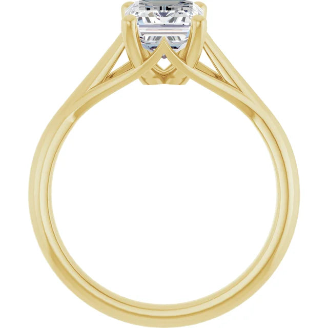 14K White Gold 1.02 CTW Emerald Solitaire Lab Grown Diamond Engagement Ring