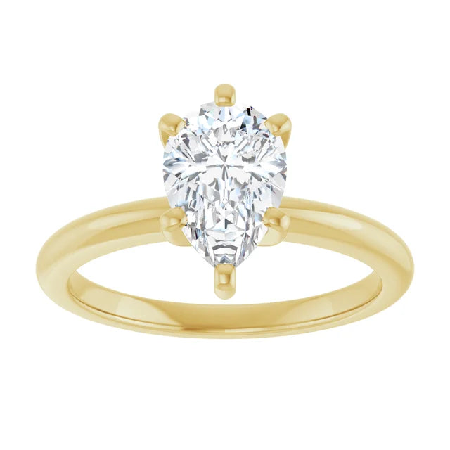 14K White Gold 1.05 CTW Pear-Cut Lab Grown Diamond Solitaire Engagement Ring-Pauls Jewelers