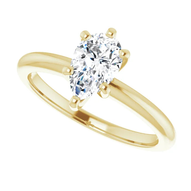 14K White Gold 1.05 CTW Pear-Cut Lab Grown Diamond Solitaire Engagement Ring