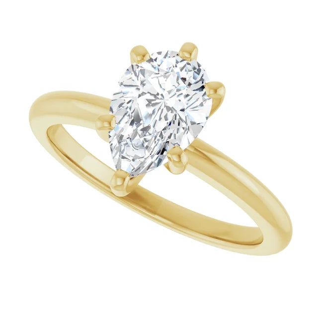 14K White Gold 1.05 CTW Pear-Cut Lab Grown Diamond Solitaire Engagement Ring-Pauls Jewelers