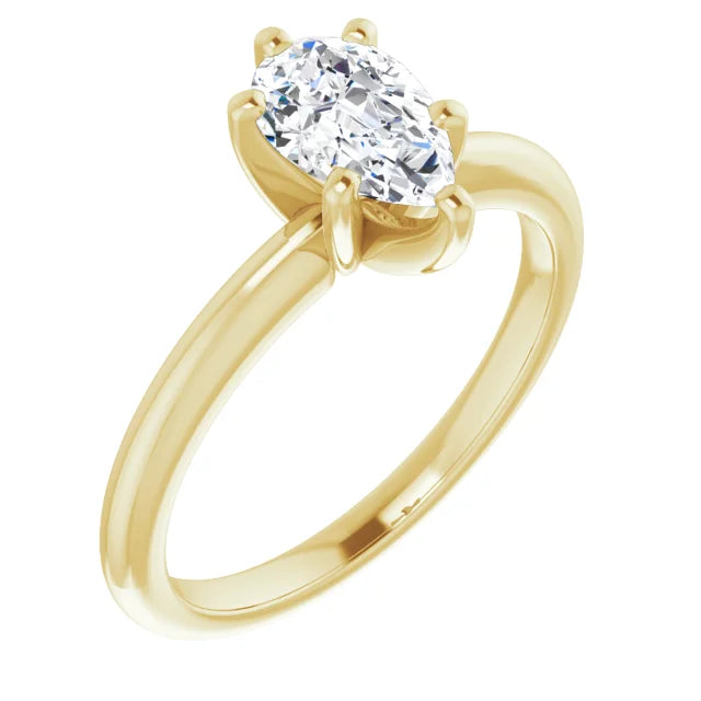 14K White Gold 1.05 CTW Pear-Cut Lab Grown Diamond Solitaire Engagement Ring