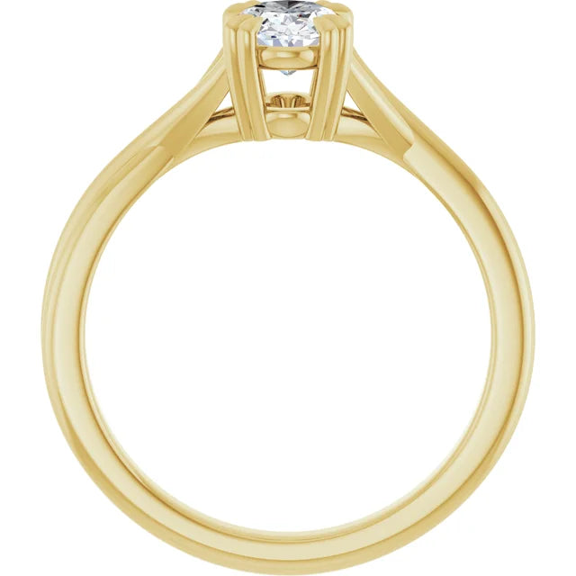 14K White Gold 1.06 CTW Oval Solitaire Criss-Cross Lab Grown Diamond Engagement Ring-Pauls Jewelers