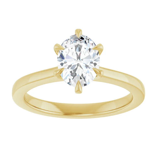 14K White Gold 1.08 CTW Oval Solitaire Lab Grown Diamond Engagement Ring