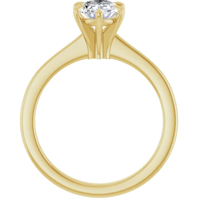 14K White Gold 1.08 CTW Oval Solitaire Lab Grown Diamond Engagement Ring