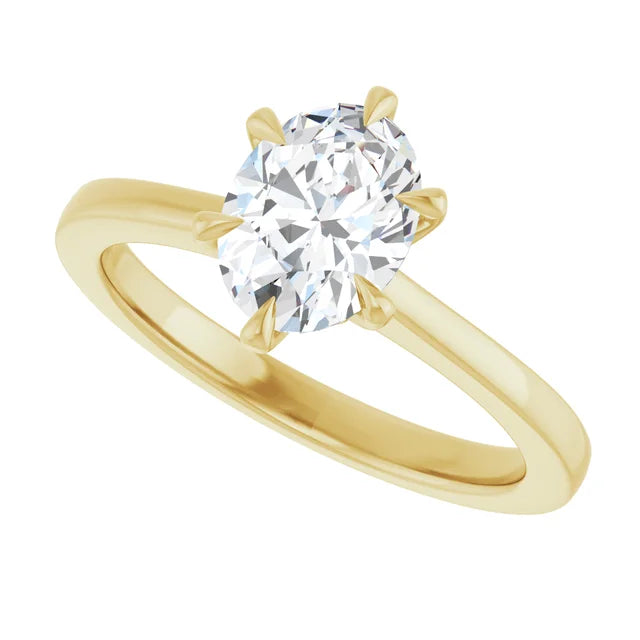 14K White Gold 1.08 CTW Oval Solitaire Lab Grown Diamond Engagement Ring