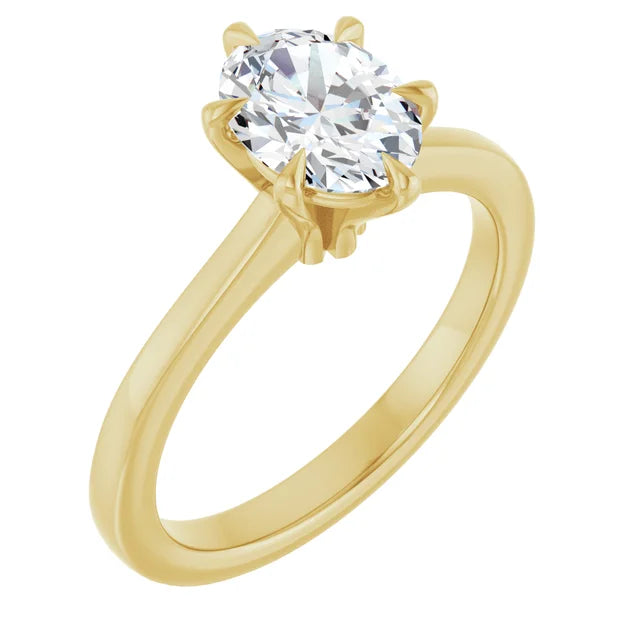 14K White Gold 1.08 CTW Oval Solitaire Lab Grown Diamond Engagement Ring