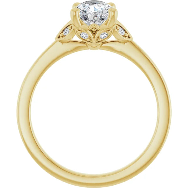14K White Gold 1.11 CTW Pear-Cut Lab Grown Diamond Solitaire Engagement Ring with Pavé Band