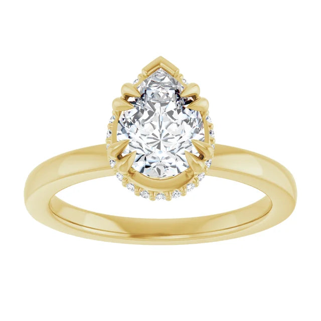 14K White Gold 1.14 CTW Pear Hidden Halo Lab Grown Diamond Engagement Ring