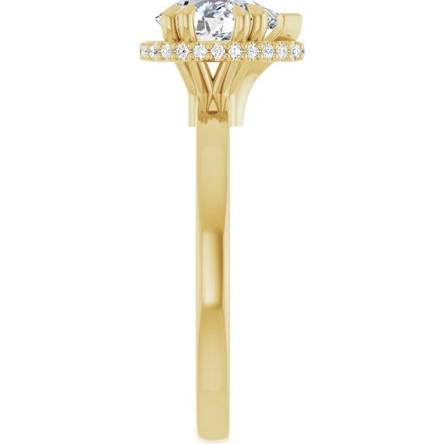 14K White Gold 1.14 CTW Pear Hidden Halo Lab Grown Diamond Engagement Ring
