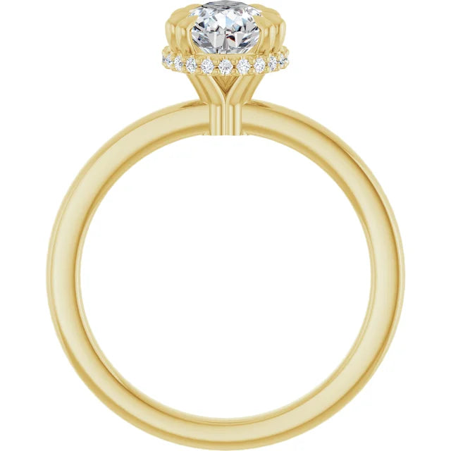 14K White Gold 1.14 CTW Pear Hidden Halo Lab Grown Diamond Engagement Ring