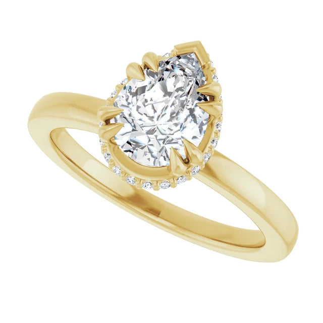14K White Gold 1.14 CTW Pear Hidden Halo Lab Grown Diamond Engagement Ring