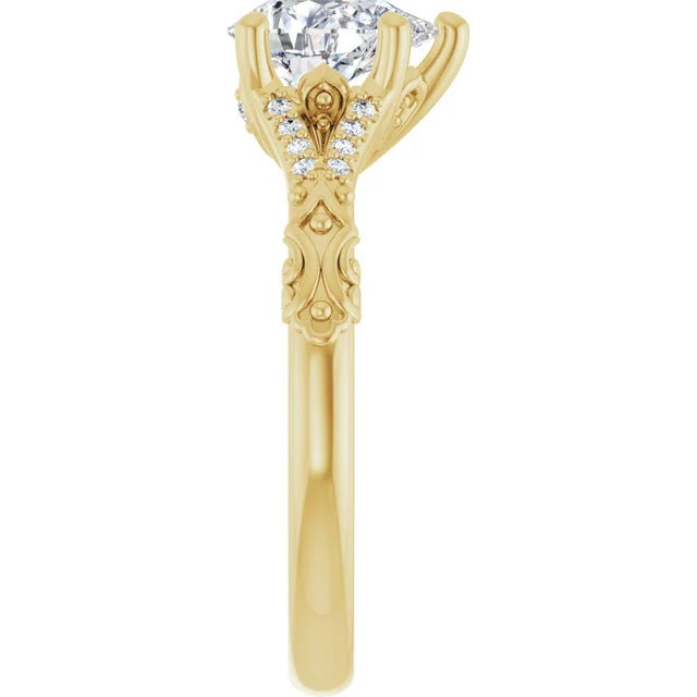 14K White Gold 1.14 CTW Pear Solitaire Sculptural Lab Grown Diamond Engagement Ring