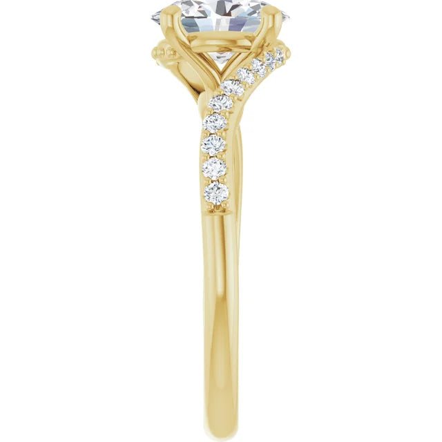 14K White Gold 1.23 CTW Oval Bypass Lab Grown Diamond Engagement Ring