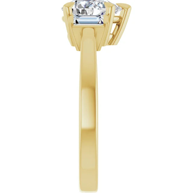 14K White Gold 1.27 CTW Pear-Cut Lab Grown Diamond Three Stone Engagement Ring