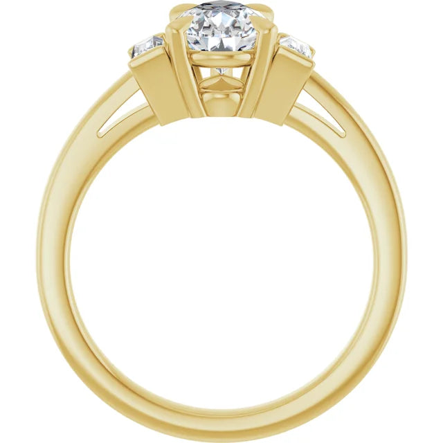 14K White Gold 1.27 CTW Pear-Cut Lab Grown Diamond Three Stone Engagement Ring-Pauls Jewelers