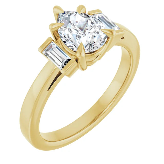 14K White Gold 1.27 CTW Pear-Cut Lab Grown Diamond Three Stone Engagement Ring
