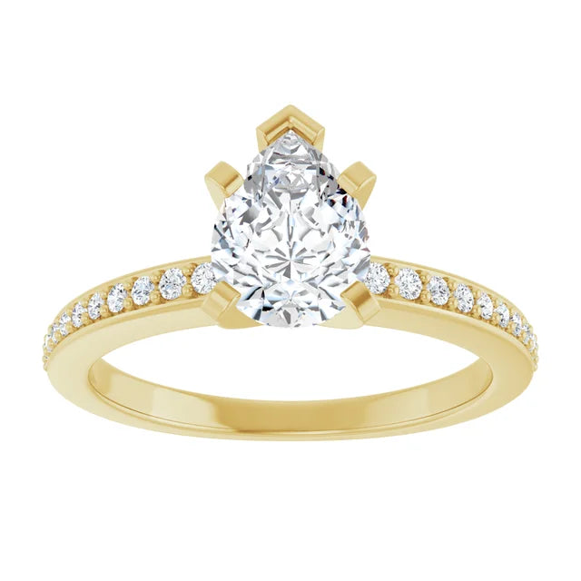 14K White Gold 1.30 CTW Pear Solitaire Lab Grown Diamond Engagement Ring